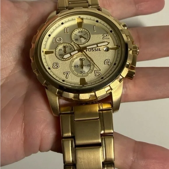 Fossil Gold Tone Chronograph Stainless Steel Bracelet Watch - Picture 3 of 5